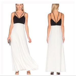 JILL JILL STUART TWO TONE GOWN BLACK & OFF WHITE